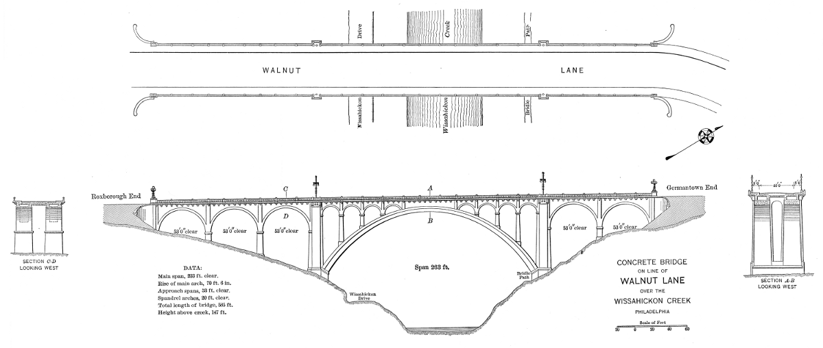 [Concrete Bridge on Line of Walnut Lane Over the Wissahickon Creek, Philadelphia]