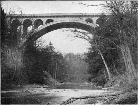 View of Walnut Lane Bridge from the Creek