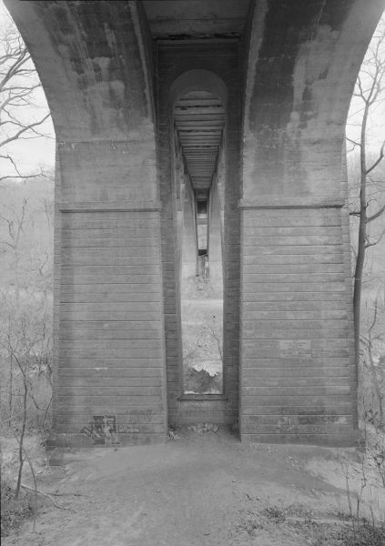 [Walnut Lane Bridge Piers from north end of bridge]